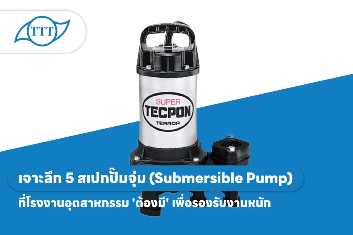 เจาะลึก 5 สเปกปั๊มจุ่ม (Submersible Pump) ที่โรงงานอุตสาหกรรม 'ต้องมี' เพื่อรองรับงานหนัก