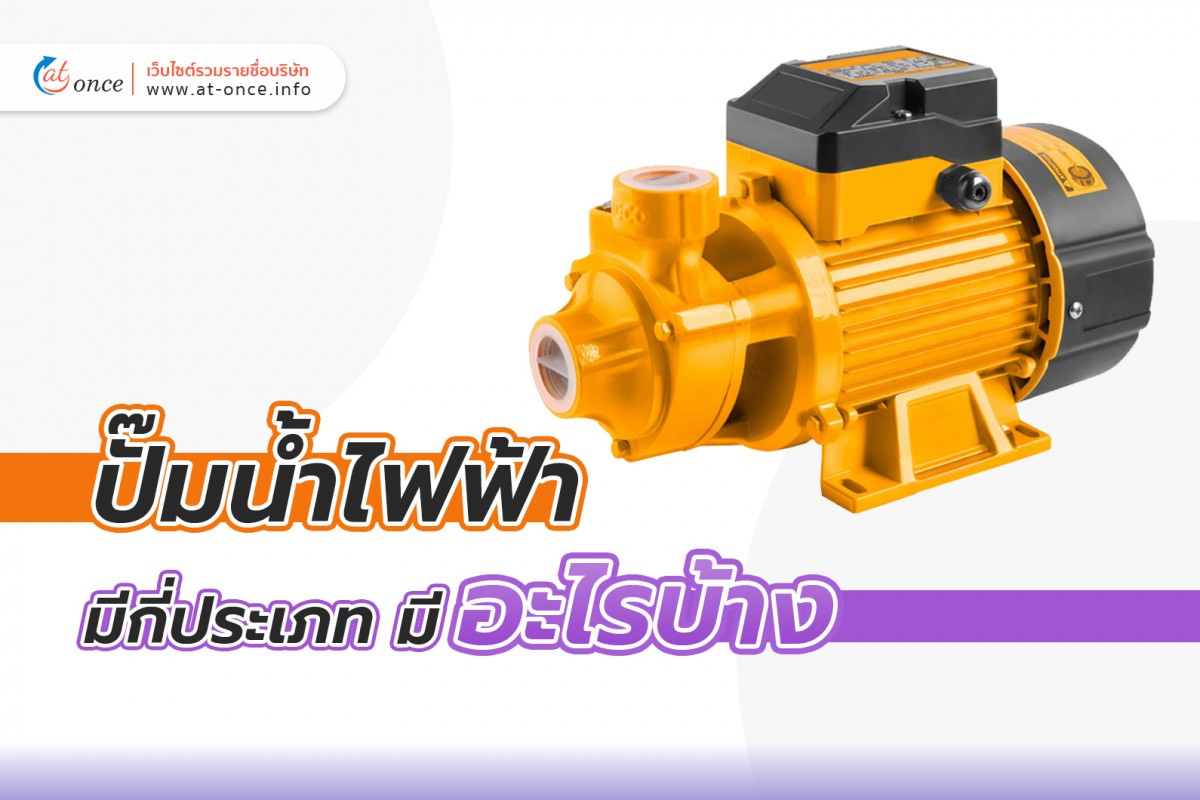 ปั๊มน้ำไฟฟ้า มีกี่ประเภท และ อะไรบ้าง