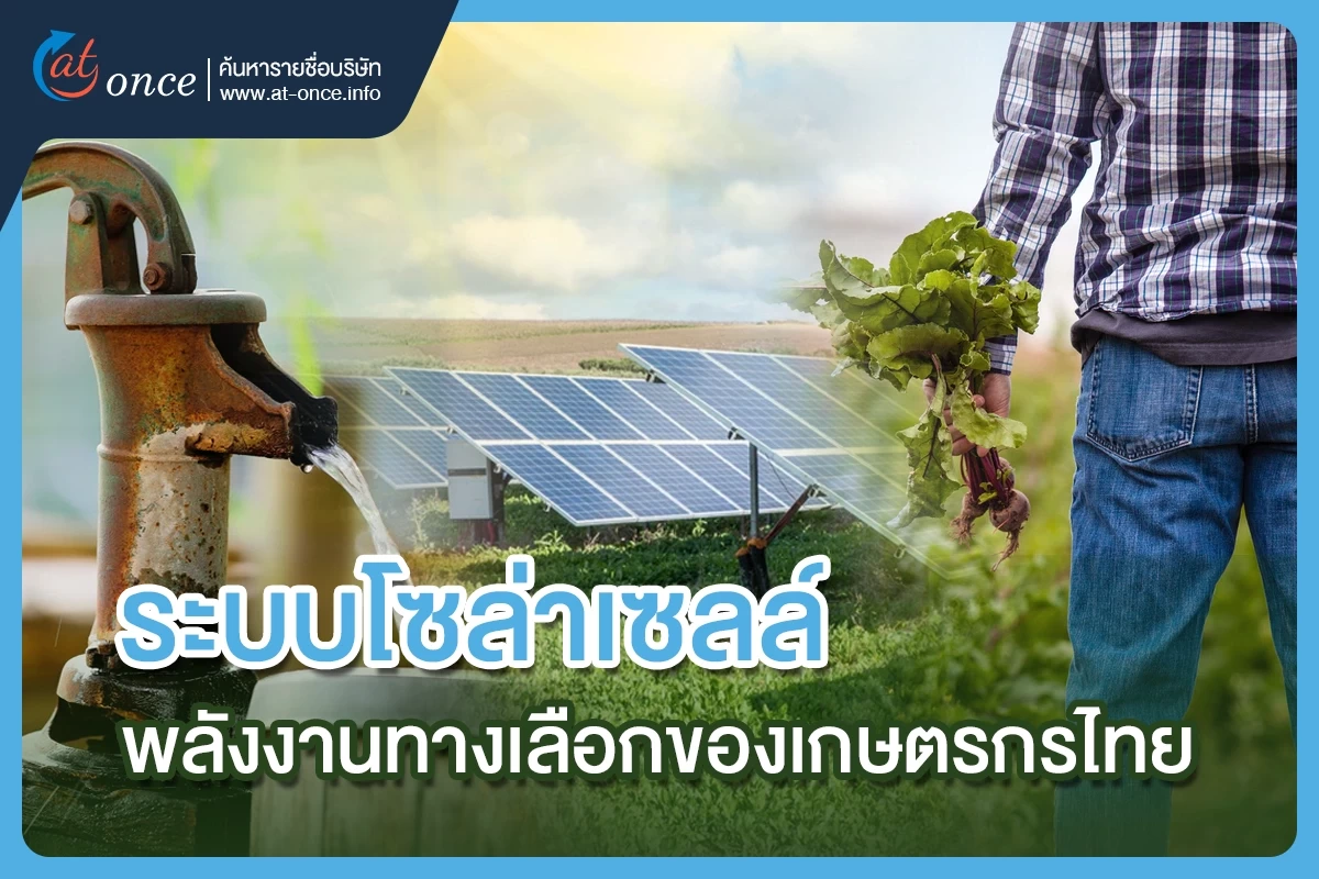 ระบบโซล่าเซลล์ พลังงานทางเลือกของเกษตรกรไทย
