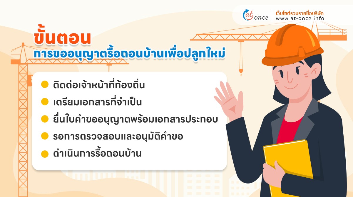 ขั้นตอนการขออนุญาตรื้อถอนบ้านเพื่อปลูกใหม่